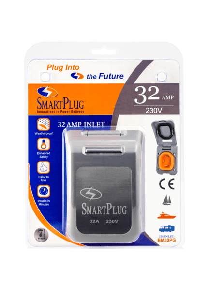 Smartplug 32 Amp - Non-Metallic Inlet with Grey Cover Assembly