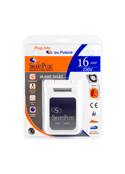 Smartplug 16 Amp - Non-Metallic Inlet with White Cover Assembly