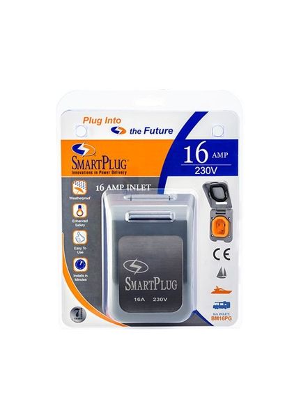 Smartplug 16 Amp - Non-Metallic Inlet with Grey Cover Assembly