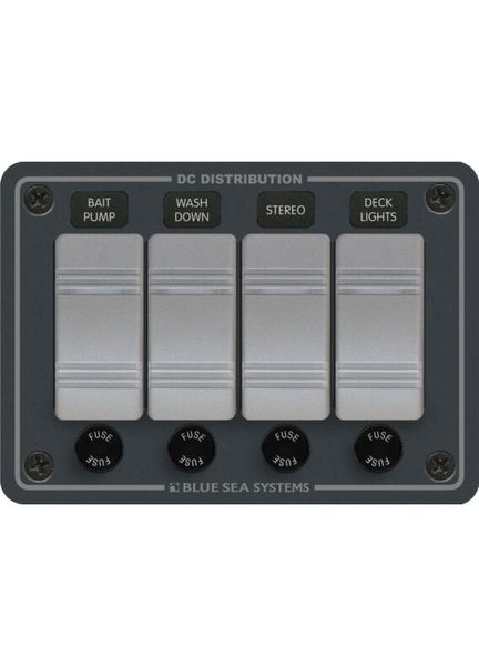 Blue Sea Systems Contura Water Resistant DC Panel (12V 4 Position)