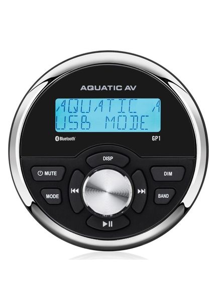 Aquatic AV GP1 Gauge Size Marine Bluetooth Stereo