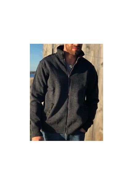Holebrook Men's Peter 100% Wool Anthracite Melange Windproof Full Zip Jacket
