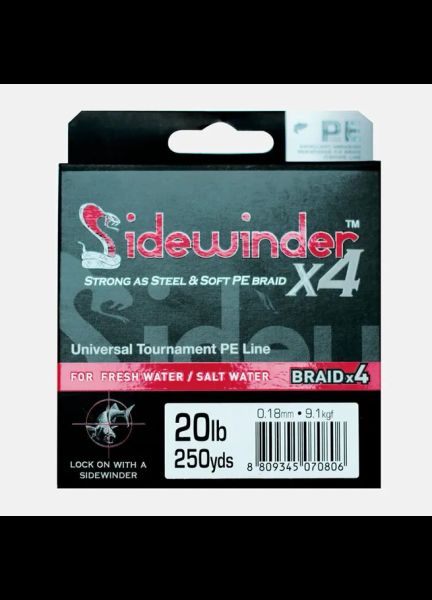 Sidewinder Silk Braid x 4 PE Universal Tournament Fishing Line