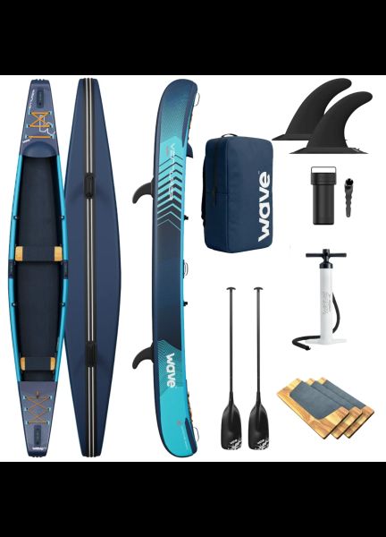 WAVE Venturer Inflatable Canoe with Bench Seats 1-2 Person