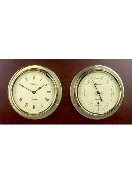 Nauticalia Thames Brass Clock & Barometer Set