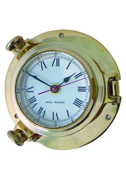 Meridian Zero Brass Porthole Clock - Medium