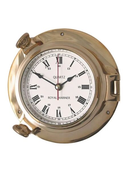 Meridian Zero Porthole Brass Clock - Large