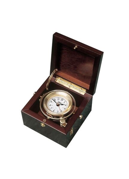 Weems & Plath Brass Gimballed Nautical Box Clock