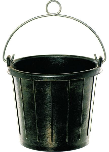 Heavy Duty Black Rubber Bucket - 8 Litres