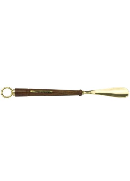 Vintage Brass and Wood Shoehorn