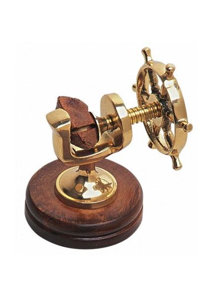 Nauticalia Brass Ship's Wheel Nutcracker