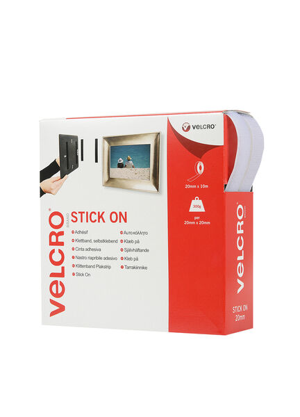 Stick-on-Velcro Dispenser Box - 10m x 2cm roll