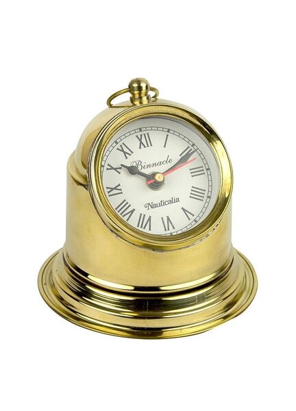 Nauticalia Brass Binnacle Nautical Desk Clock