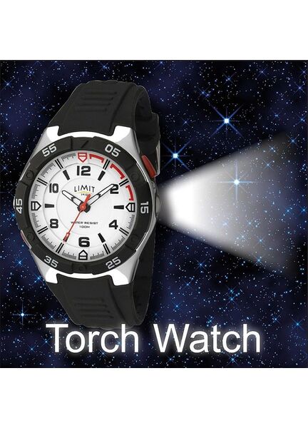 Limit Men's LED Torch Sports Watch - Black/White