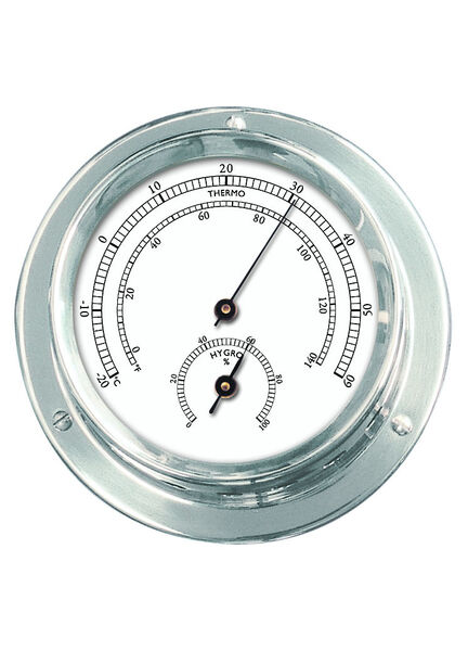 Talamex Series 110 Chrome Plated Brass Thermometer & Hygrometer