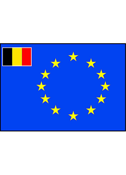 Talamex European Flag With Small Belgian Flag (30cm x 45cm)
