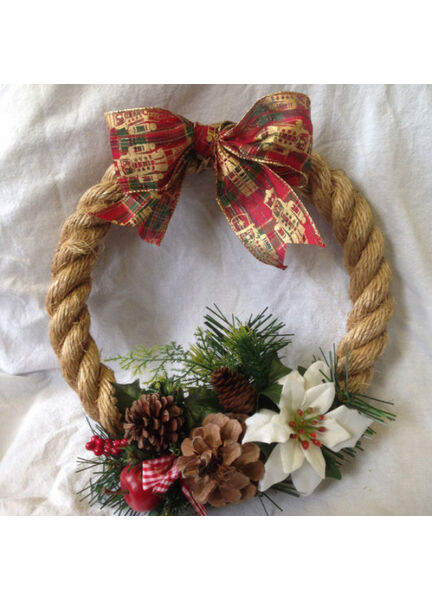 Traditional Rope Christmas Wreath Small